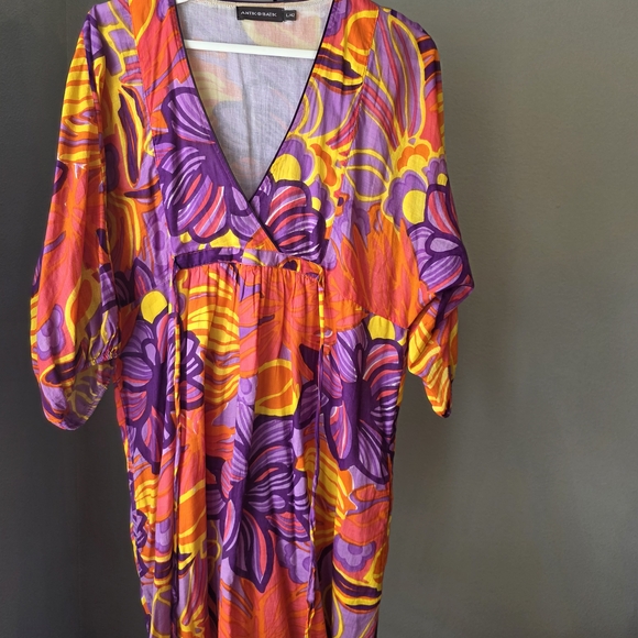 Antik Batik Multicolor Floral Long Sleeve Dress - Picture 1 of 8